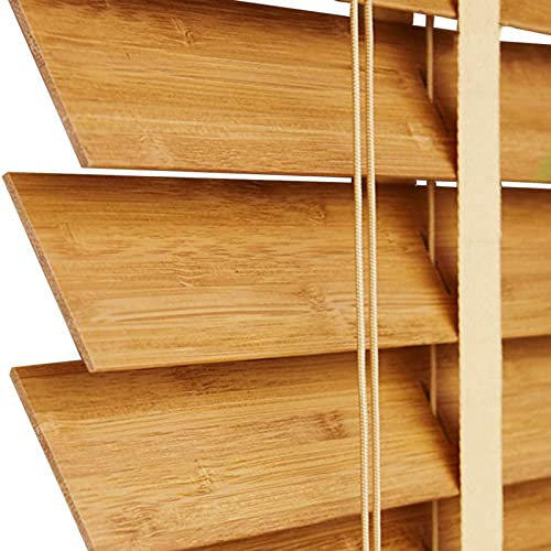 Decor Hard Wood Wooden Venetian blind,Real Wood Venetian Blind,Bamboo Window Blind,Sun Shade/Breathable/Anti-UV,for Kitchen,Office,Bathroom,Bedroom,Living Room,Customizable (W50xH70cm(20x28in))