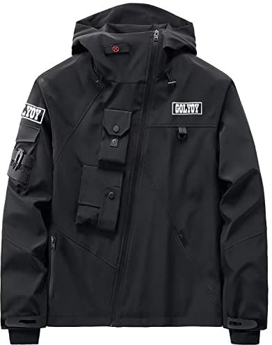 GOLYOY Bomberjacke Herren Techwear Windbreaker mit Viele Taschen Streetwear Outdoor Jacken für Männer