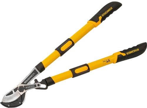 ROUGHNECK XT Pro Telescopic Anvil Loppers, 695mm (27½) - 945mm (37¼) – Extendable Tree Pruner, 45mm Cutting Capacity, Drop Forged Chrome Vanadium Blade, Compound Action, Steel Handles & Comfort Grip