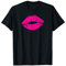 Lippenstift Print 80er Jahre Hot Pink Lips Kiss Print Lippenprint T-Shirt