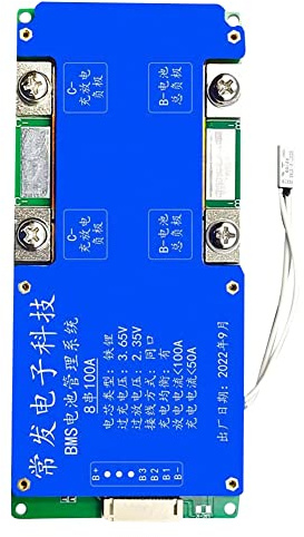Mkcavne 8S 24V 100A LiFePO4 Battery Protection Board Same Port with Equalization Temperature Control for UPS Outdoor