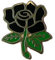 Anstecknadel mit schwarzer Trauer-Beerdigung, Rose, Emaille, 21 x 19 mm, Emaille