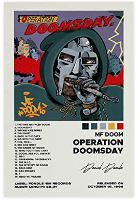 MF Doom Poster Operation Doomsday Album Cover Poster 1 Leinwand Poster Wandkunst Dekor Druck Bild Gemälde für Wohnzimmer Schlafzimmer Dekoration 30 x 45 cm