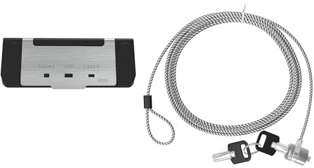 CTA - Candado de cable para laptop y tableta con placa de metal universal, bloqueo de ranura K seguro para portátiles y tabletas a través de bloqueo adhesivo, portátiles y complementos