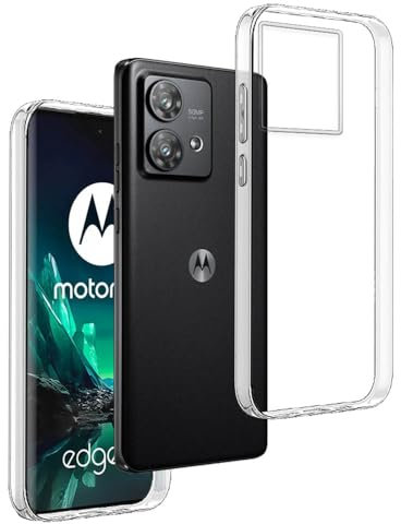 REY Cover in Gel TPU Trasparente per Motorola Moto Edge 40 Neo, Ultra Sottile 0,33 mm, Morbido Flessibile, Custodia Silicone