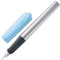 Lamy nexx azure Füller - Füllhalter mit rutschfestem Griff & polierter Stahlfeder in Strichbreite M - dreieckiges Gehäuse aus Aluminium - inkl. Tintenpatrone T 10 blau - Rechtshänder