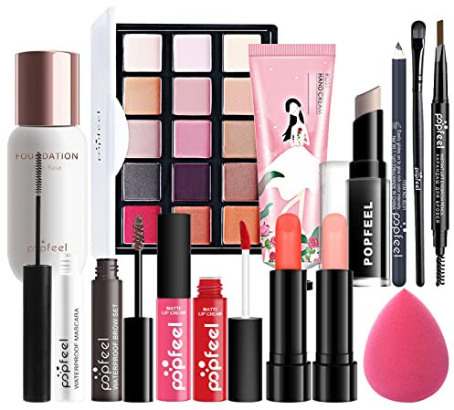 AMZTEMU All In One Makeup Kit, Make up set für frauen, Schminkkoffer mädchen, Kosmetikkoffer zum Reisen und Verschenken(14 PCS)