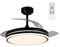 wonderlamp - Ventilador de techo LED aspas plegables Perla Negro 72W con Mando ø106cm y CCT 3000-4000-6000K