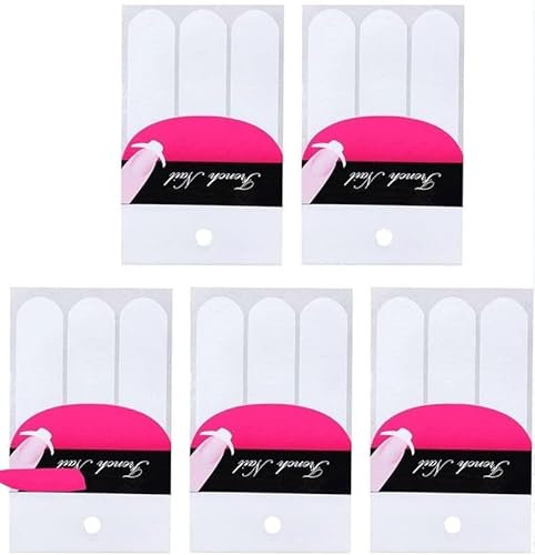 5 Sheets 240 Pcs White French Manicure Nail Art Stickers Strips, Guide Stickers Moon Shape Design Self-Adhesive Nail Sticker Tips for Manicure Decoration DIY Tools and Decal,Nail Art and Polish,Decals