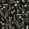 Reqfen Self Adhesive Wallpaper Black 41CMX3M Peel and Stick Wallpaper Leaf Flower Vinyl Film Plastic Roll Waterproof Removable Sticky Back Wallpaper for Bedroom Living Room Wall Cabinet