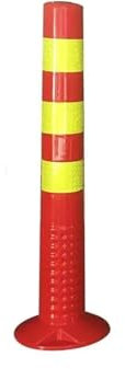 SSDDLZEQ Feste Parkpoller aus weichem Gummi, 2 Stück Verkehrsleitkegel mit reflektierenden Manschetten, Parksperren mit Stützen(Color:Green+White)