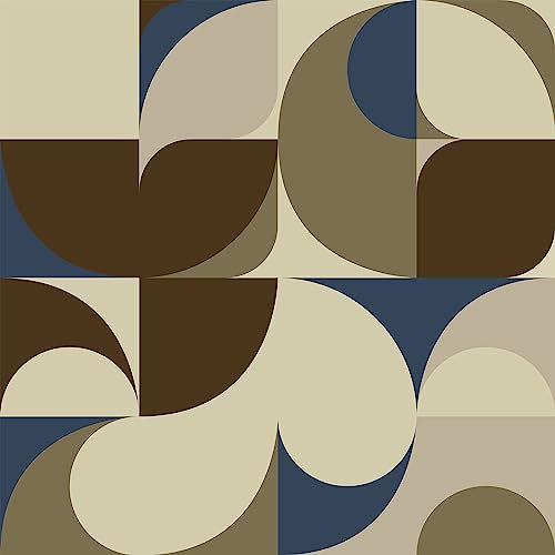 VEELIKE Brown Beige Geometric Wallpaper Abstract Self Adhesive Wallpaper for Bedroom Bathroom 44.5cm×300cm Apex Geometric Patterned Wall Art Deco Wall Paper Contact Paper for Walls Cabinets Removable