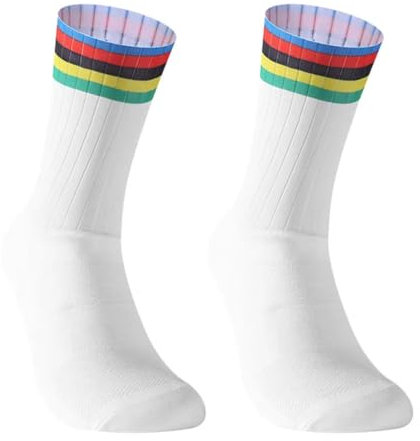 GMDNS Calzini Da Uomo Calze Antiscivolo Estive In Silicone Per Ciclismo, Bianche, Ciclismo, Bici Sportiva, Calcetine M38-45 Bianche