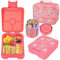 Brotdose Kinder mit Fächern, Lunchbox Kinder Set mit 300ml Thermobehälter für Essen, Auslaufsicher Bento Box Kinder, Isolierte Lunchtasche, Brotbox für Kinder, Schule, Ausflüge, Meerjungfrau