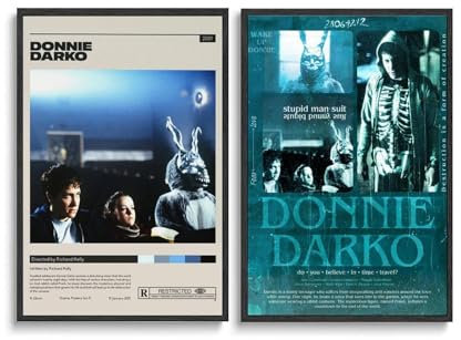 LJXOSKMK Donnie Darko Wandposter, ungerahmt, 30 x 45 cm, Horror-Film-Poster, Leinwandposter für Schlafzimmer, ästhetische Wandkunst, 2 Stück