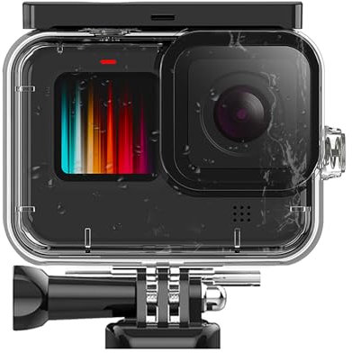 MOJOGEAR Custodia impermeabile compatibile con GoPro Hero 9, 10, 11, 12 Actioncam - Impermeabile fino a 50 metri - Custodia trasparente - Go Pro subacquea