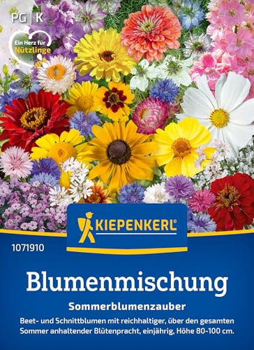 Kiepenkerl Blumensamen-Mischung Sommerblumenzauber 1071910 - Beet- und Schnittblume mit reichhaltiger Blütenpracht - Wildblumensamen, Blumenwiese, Saatgut