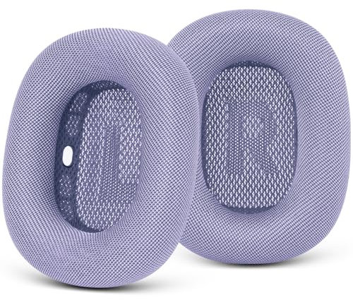 GEVO Verbesserte Ersatz-Ohrpolster für Apple AirPods Max Kopfhörer, Netzstoff-Ohrpolster mit Memory-Schaum und Magnet für AirPods Max, frische Farbe (lila)