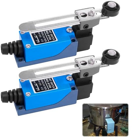 2 Pièces Interrupteur de Fin de Course ME-8108, avec 5 cm Réglable Levier, 2NO-2NC Interrupteur de Commande Électrique Actionneur Fin de Course, Contacteur Fin de Course pour Fraise CNC Plasma