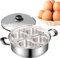 Egg Poacher, Stainless Steel Egg Poaching Pan, 4 Cup Poached Egg Maker Non Stick Steamer Pan, Poached Eggs Cooke, Kitchenware Rust Resistant Cooker For Breakfast Brunch Cooking