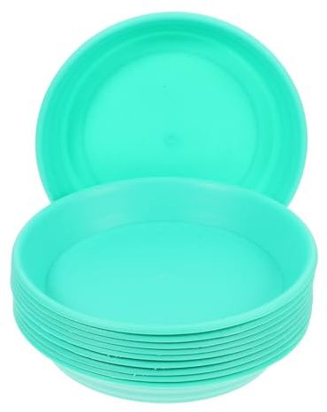 Toddmomy Platillos Redondos de Plástico Verde para Macetas, 10 Unidades, Impermeables Textura Imitación Cerámica, Ideales para Jardinería Interior y Decoración del Hogar