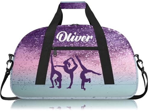 Personalisierte Tanz-Gymnastik-Tasche für Mädchen, Reisetasche, Übernachtung, Wochenende, Sport, Turnbeutel, Option 6, 19.7x8.7x11, Taschen-Organizer