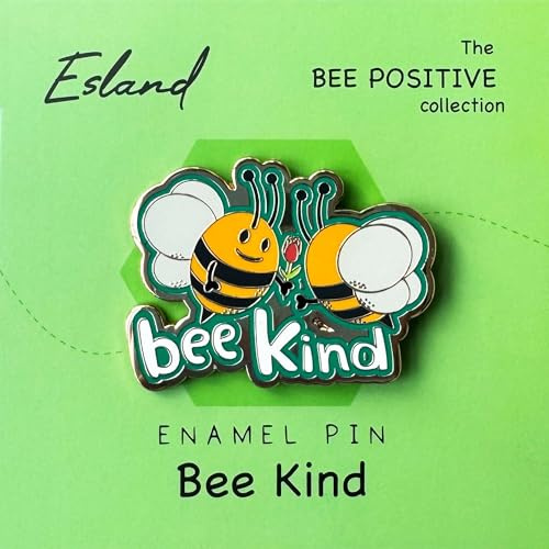 Esland Bienen-geliebt/freundlich/glücklich Emaille-Anstecknadel – Liebliches Bienen-Kuschelherz, Selbstliebe & Zuneigungs-Token, passendes Freundschaftsgeschenk, niedliche Anstecknadeln für Jacken