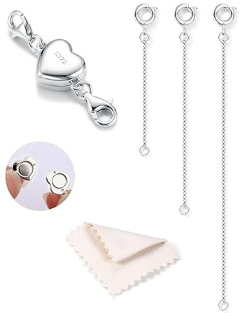 YADOCA Kettenverlängerung Silber 925 Magnetverschluss Kette 14K Vergoldete Verlängerung Gold Kette Halskette Fußkettchen Armband Verlängerungskette für Damen Herren
