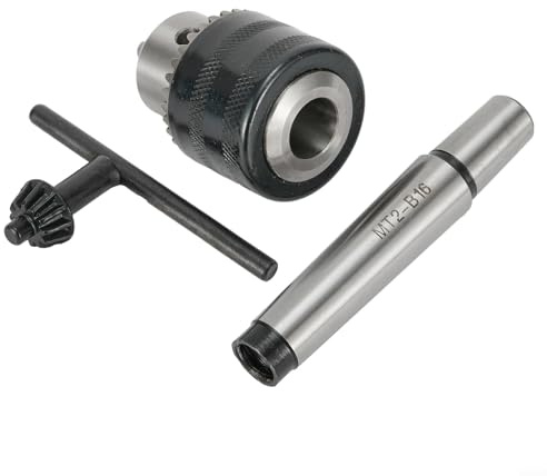Bohrfutter MT2 für Morsekegel 5/64 Zoll bis 1/2 Zoll, für Mini-Metall-Drehmaschine Reitstockfutter Werkzeug mit Schlüssel für CNC-Drehmaschine
