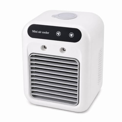 Jelquix Climatiseur Portable, Ventilateur Rafraîchissant pour Petite Pièce | Réservoir 500 Ml, Conception Compacte, Silencieux, pour Maison Bureau Voyage Camping