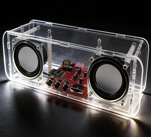 Kit radio FM fai da te, trasmettitore 5 W, 87,5 – 108 MHz, custodia in acrilico viola con display a LED per elettronica hobby