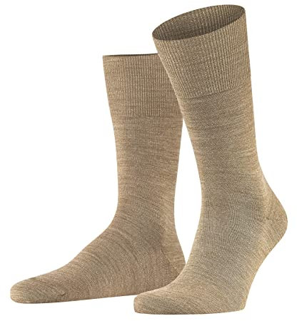 FALKE Herren Socken Airport M So Wolle Baumwolle einfarbig 1 Paar, Braun Nutmeg Melange 5410, 47-48