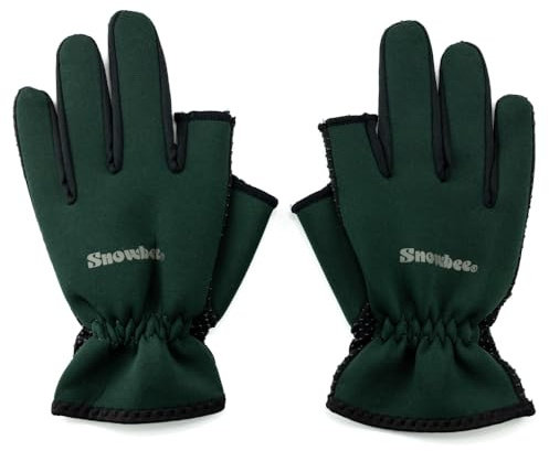 Snowbee Lightweight Neoprene Gloves – A Lightweight Glove With A Nylon Knit Palm & Rubberised ‘Dots’ For Extra Grip, Thumb & Index Finger Left Exposed To Allow Tying Of Knots Or Loading