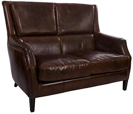 Echtleder Sofa Lewes Vintage Cigar Zweisitzer Ledersofa 2-Sitzer Leder