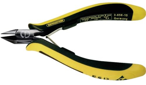 Bernstein Euroline-Conductive 3-656-15 Side Cutters 125 mm with Pointed Head Conductive 2-Colour Handle