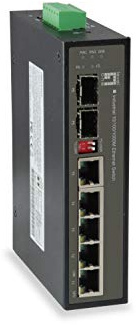 Level One 4X 10/100/1000Base-T Transceiver (Gigabit Combo, Gigabit SFP(100/1G), Terminal Block, 12Gbps, 1024KB Buffer, 9-60 VDC)