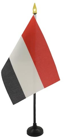 AZ FLAG - Tischflagge Sudan - 15x10 cm Goldene Splitze - Sudanesische Tischfahne 10 x 15 Cm - Flaggen