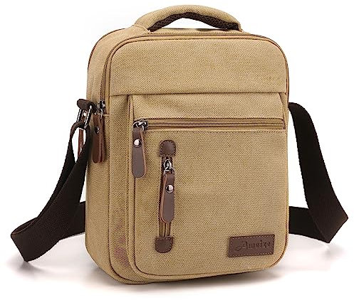 MeCooler Herren Umhängetasche Retro Canvas Messenger Schultaschen Vintage Taschen für die Schule Sporttasche Reisetaschen Weekender Reisetasche Kleine Strandtasche Lässige Schultertasche Bag
