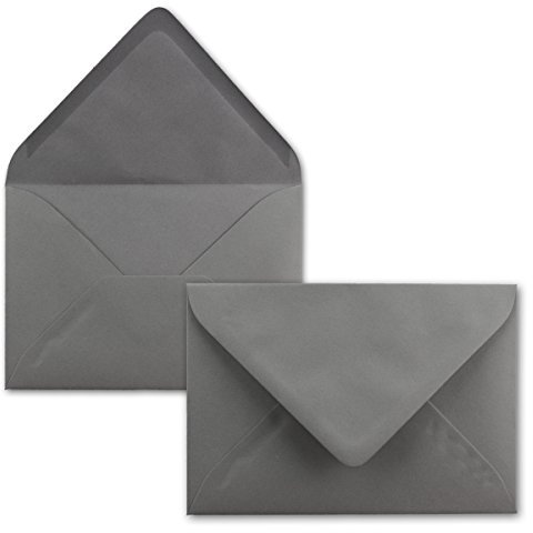 Briefumschläge in Graphit-Grau/Dunkelgrau - 25 Stück - DIN C5 Kuverts 22,0 x 15,4 cm - Nassklebung ohne Fenster - Weihnachten, Grußkarten - Serie FarbenFroh