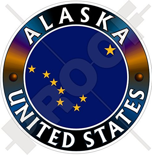 ALASKA Flagge VEREINIGTE STAATEN Amerika USA Alaska, Amerikanisch 100mm Auto & Motorrad Aufkleber, Vinyl Sticker