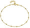 Amberta Bijoux - Chaîne Argent 925/1000 - Plaqué Or 18K - Bracelet de Cheville 3,2 mm aux Maille Boule - Réglable 22 à 25,5 cm - Facilement Ajustable
