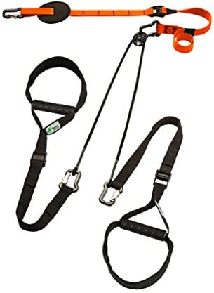 eaglefit - Premium Sling-Trainer „Exclusive“ für Zuhause inkl. Umlenkrolle, Türanker, Wand-, oder Deckenhalterung & Zubehör - Schlingentrainer Slingtraining als effektives Ganzkörpertraining (orange)