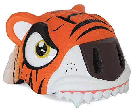 Crazy Safety Kinder Fahrradhelm | Fahrradhelm Kinder 2-7 Jahren für Fahrrad, Skateboard, Radsport, Laufrad, Tretroller, Inlineskates | Leichter und Verstellbarer 3D Tierhelm 49-55 cm (Tiger Orange)