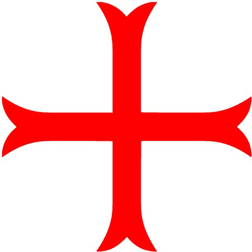 Samunshi® Aufkleber Templerkreuz Tatzenkreuz Kanonenkreuz für Auto Motorrad in 9 Größen und 25 Farben (10x10cm hellrot)