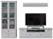 trendteam smart living - Baxter - Wohnwand (Vitrine + TV-Lowboard + Wandregal) - Weiß - (BxHxT) 273 x 196 x 41 cm - Landhausstil - Kratzfest