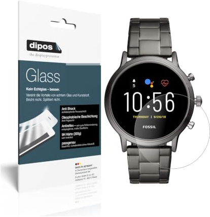 dipos 2x Displayschutzfolie 9H matt für Fossil Gen 5 Smartwatch | Antireflex, entspiegelnd, bricht und splittert nicht, kein Echtglas, Anti-Shock, kratzfest, blasenfrei, selbstklebend