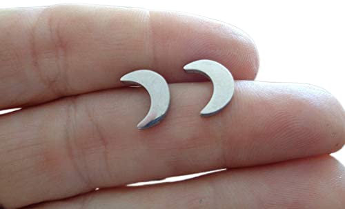 ✿ LUNA EDELSTAHL MOND NEUMOND HALBMOND STECKER ✿ Ohrringe, Ohrstecker in silber, antiallergisch