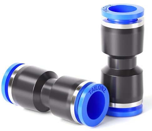 TAILONZ PNEUMATIC Droit 2 Sens - Tube 6mm OD Raccords Rapides Push to Connect PU-6 (Pack de 10)