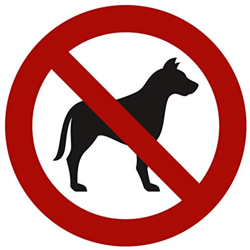 5 pegatinas de Prohibido los perros 9,5 cm