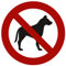 5 pegatinas de Prohibido los perros 9,5 cm